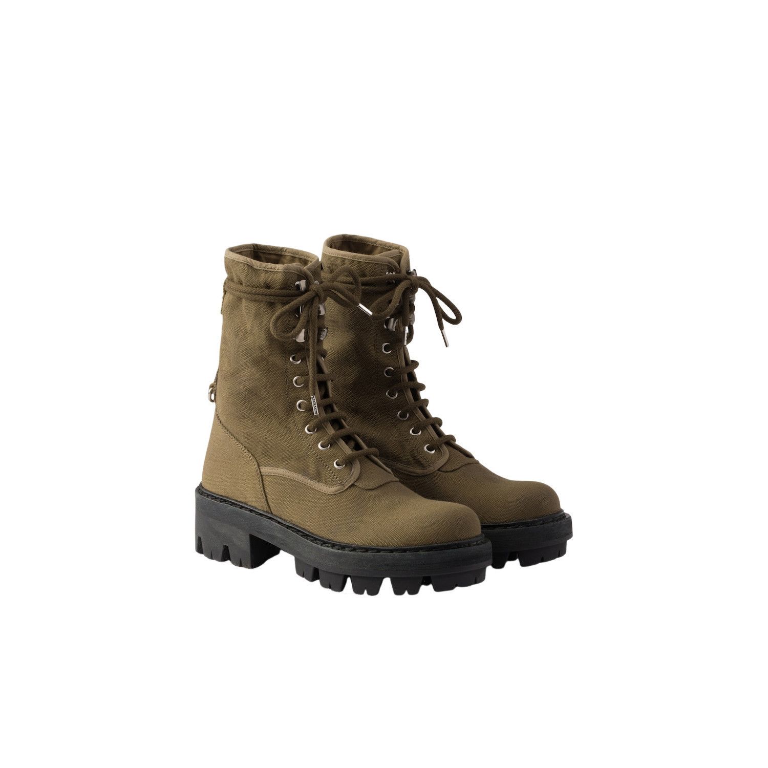 Prada PRADA $1650 Forest Green Canvas Boots New And Authentic (Wom Size US 8.5 / IT 38.5 - 1 Thumbnail
