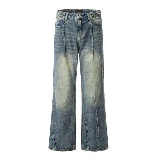 Japanese Brand × Jean Washed distressed men's trendy wide-leg flared jeans Size US 32 / EU 48 - 1 Thumbnail