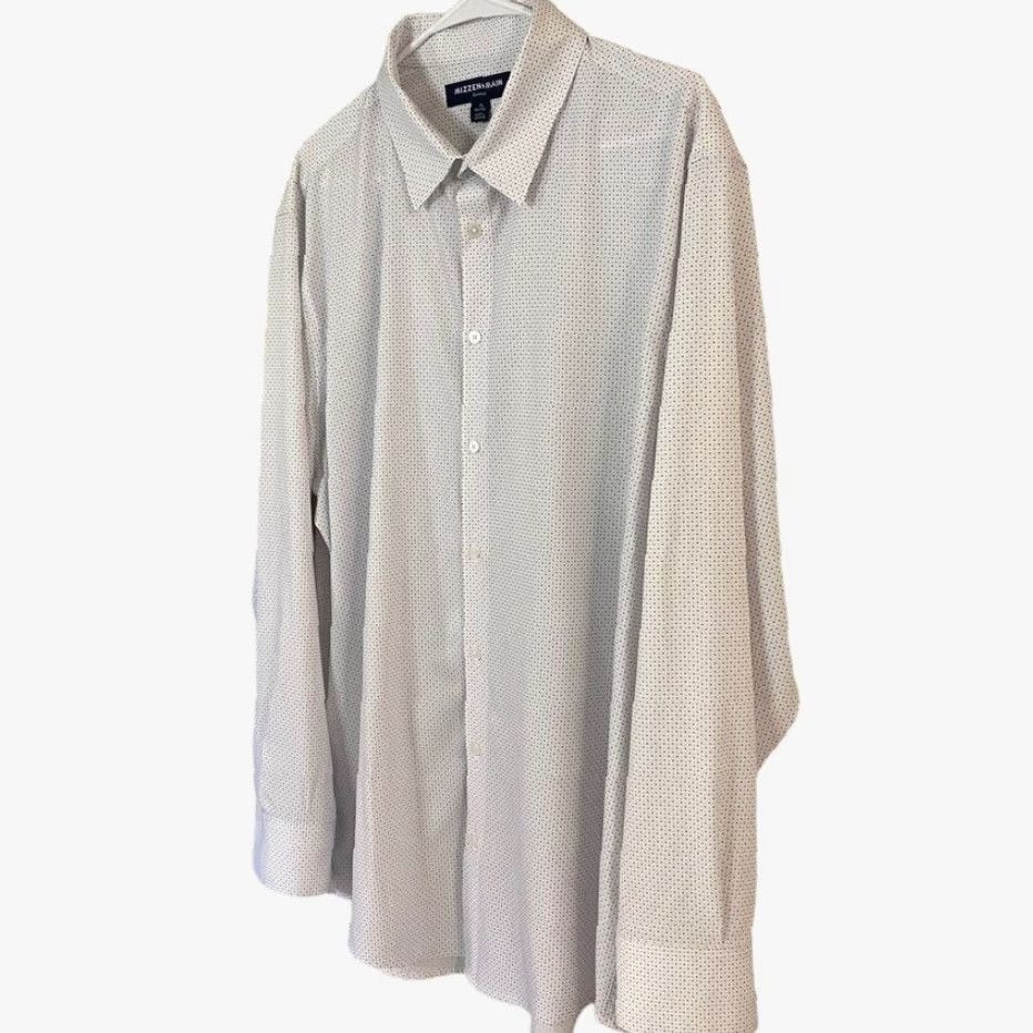 Mizzen+Main Mizzen + Main Leeward Button Up Dress Shirt Blue Rose Dot Print Mens XL Size 46R - 2 Thumbnail