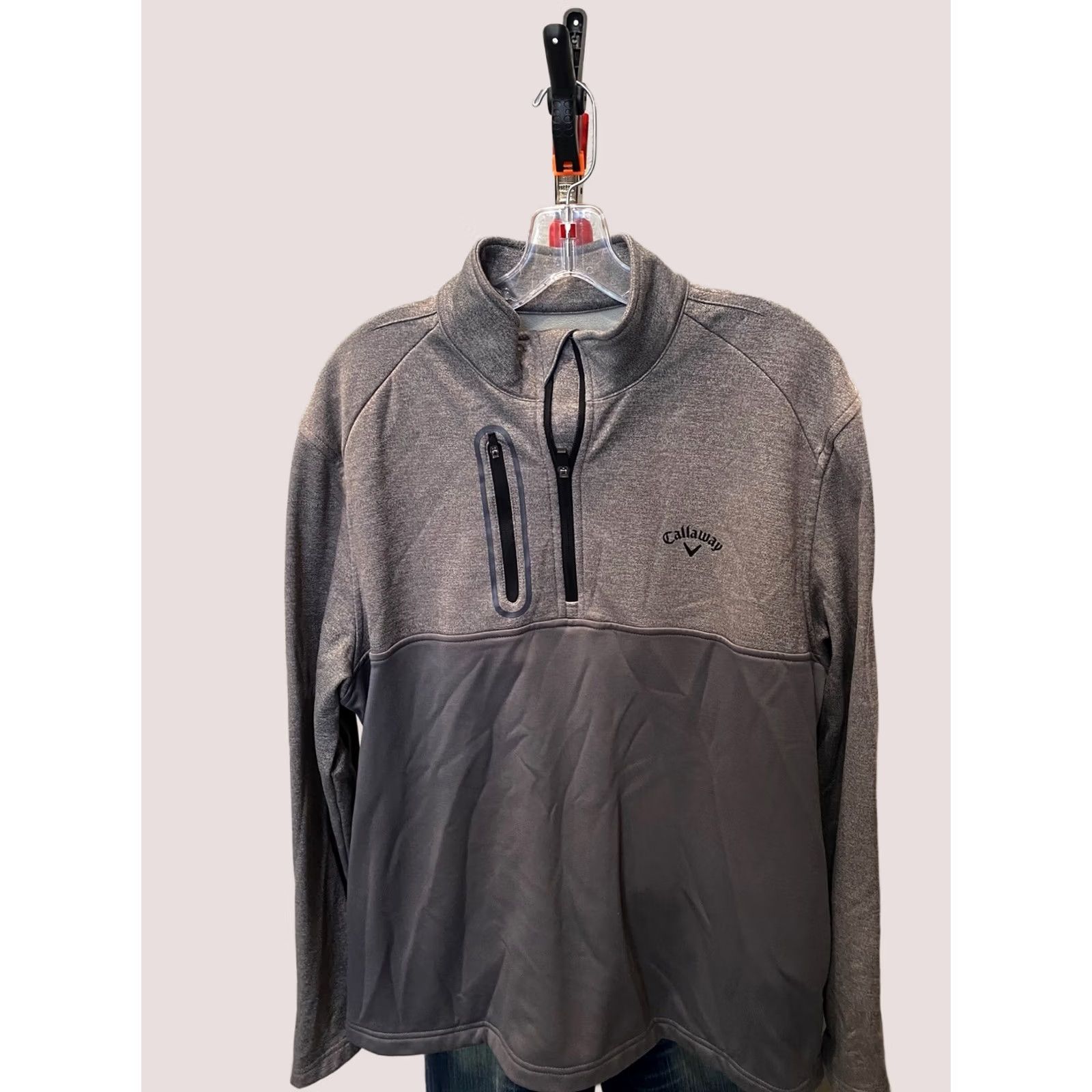 Callaway Callaway Golf Gray On Gray Zippered Fleece SWEATER Large L Mens Size US L / EU 52-54 / 3 - 1 Thumbnail