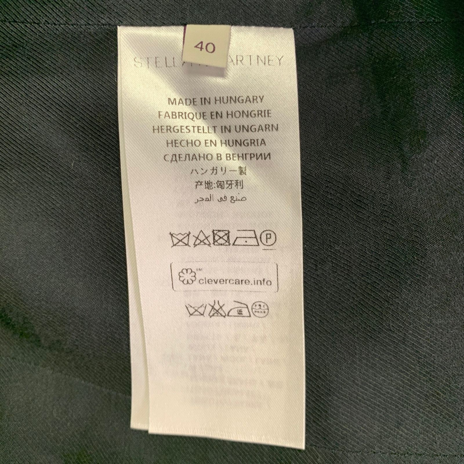 Stella McCartney 4 Black Wool Blend Peak Lapel Single Button Jacket Blazer Size S / US 4 / IT 40 - 8 Thumbnail