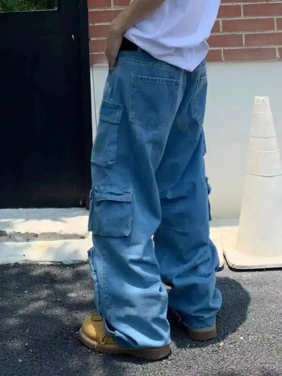 Japanese Brand Street vintage workwear multi-pocket baggy jeans Size US 32 / EU 48 - 3 Thumbnail