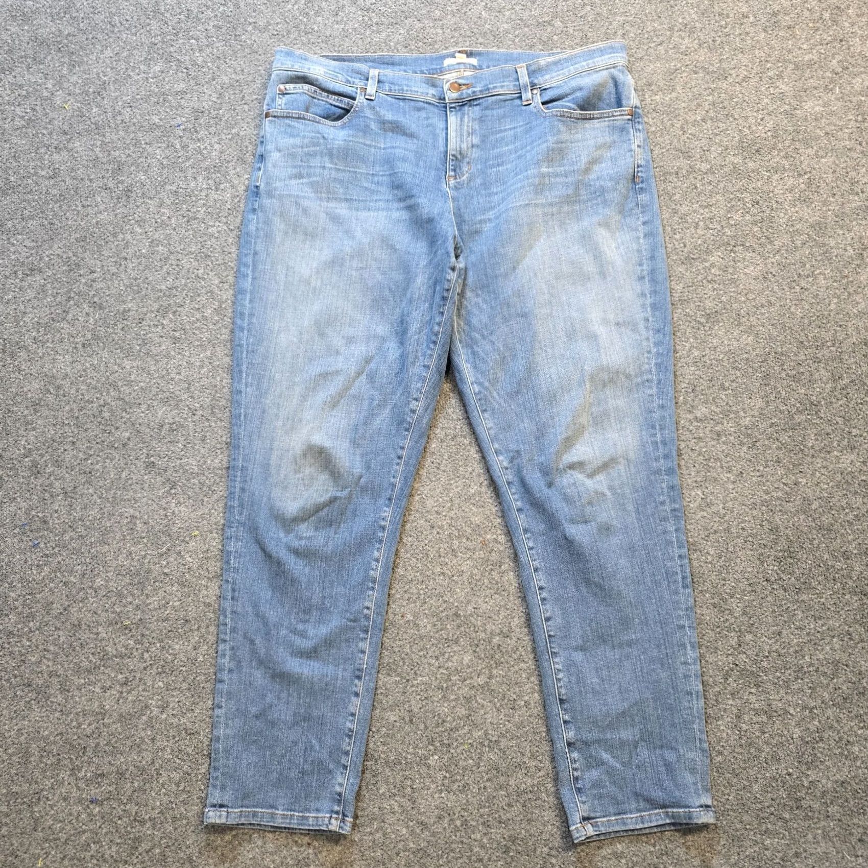 Eileen Fisher Eileen Fisher Jeans Women Size 16 Blue Denim Regular Tapered Stretch Pants Casual Preppy 5-Pocket Womens Size 38" / US 16 / IT 52 - 2 Thumbnail