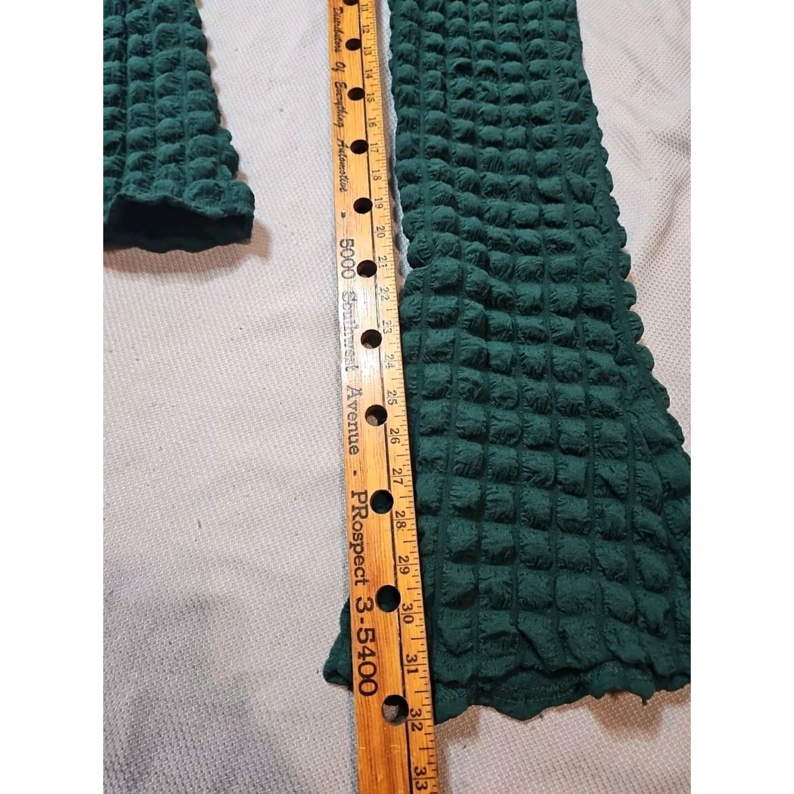 Shein SHEIN Pants Womens Size 4 Green Textured Stretch Ruched Pull On Flare Leg Shirt Size 27" / US 4 / IT 40 - 6 Thumbnail