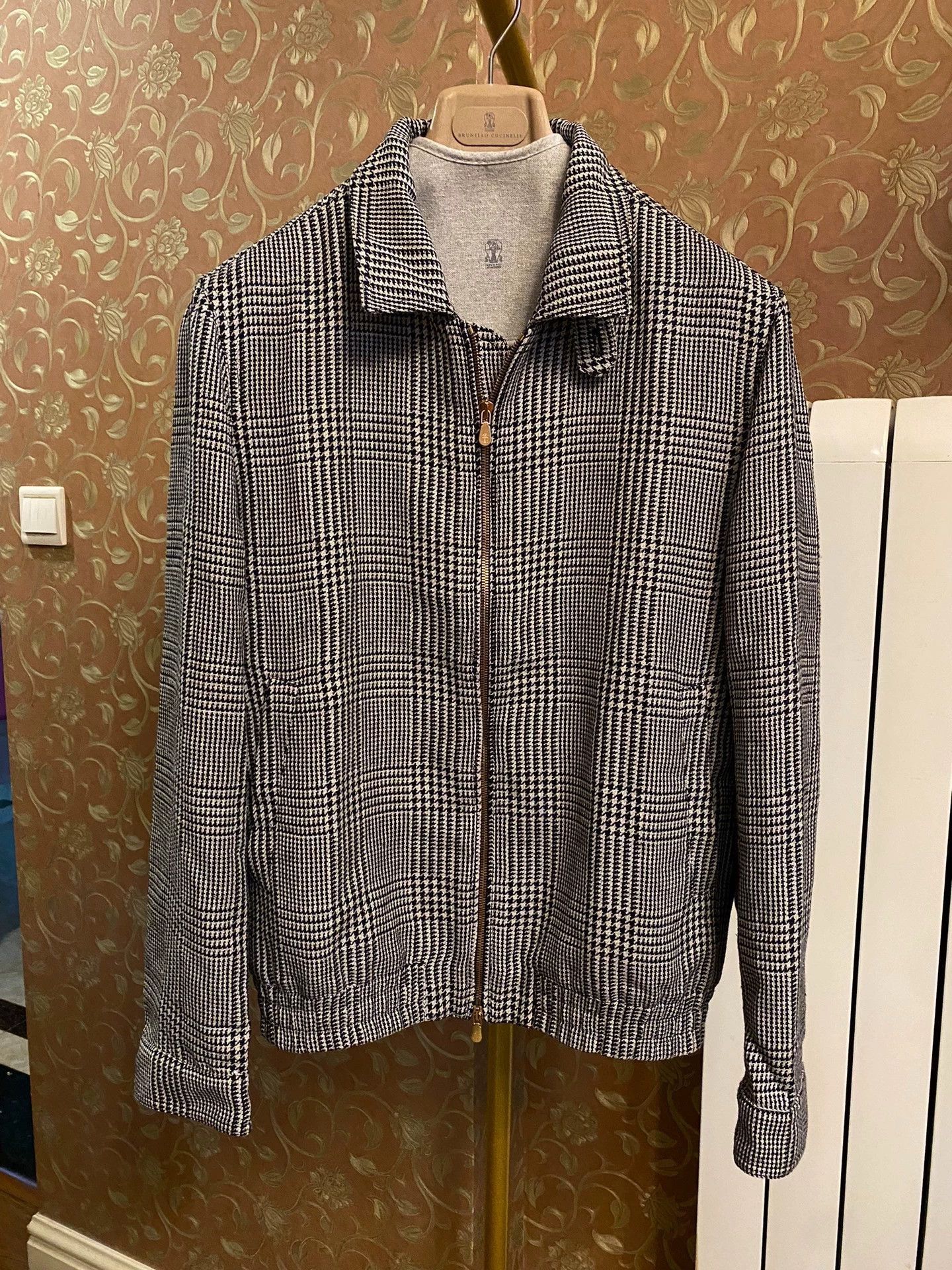 Brunello Cucinelli Multi Checkered Zip-Front Light Jacket M Size US M / EU 48-50 / 2 - 1 Thumbnail