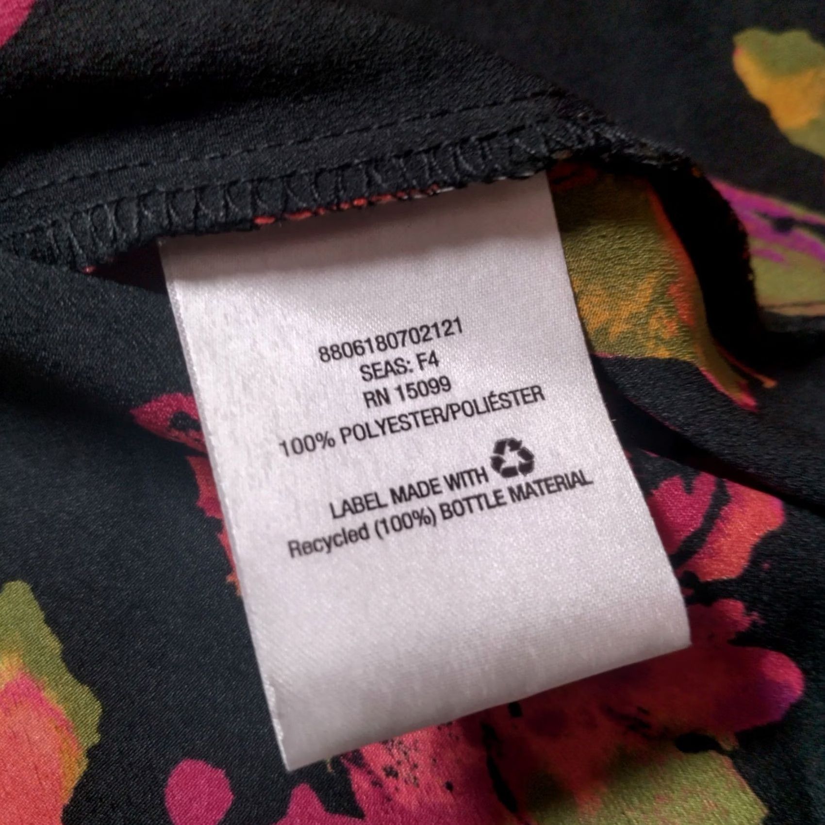 Vintage VINTAGE Covington Blouse Shirt 1X Black Pink Salmon Floral 3/4 Roll Tab Sleeve Ladies Body Size XL / US 12-14 / IT 48-50 - 4 Thumbnail