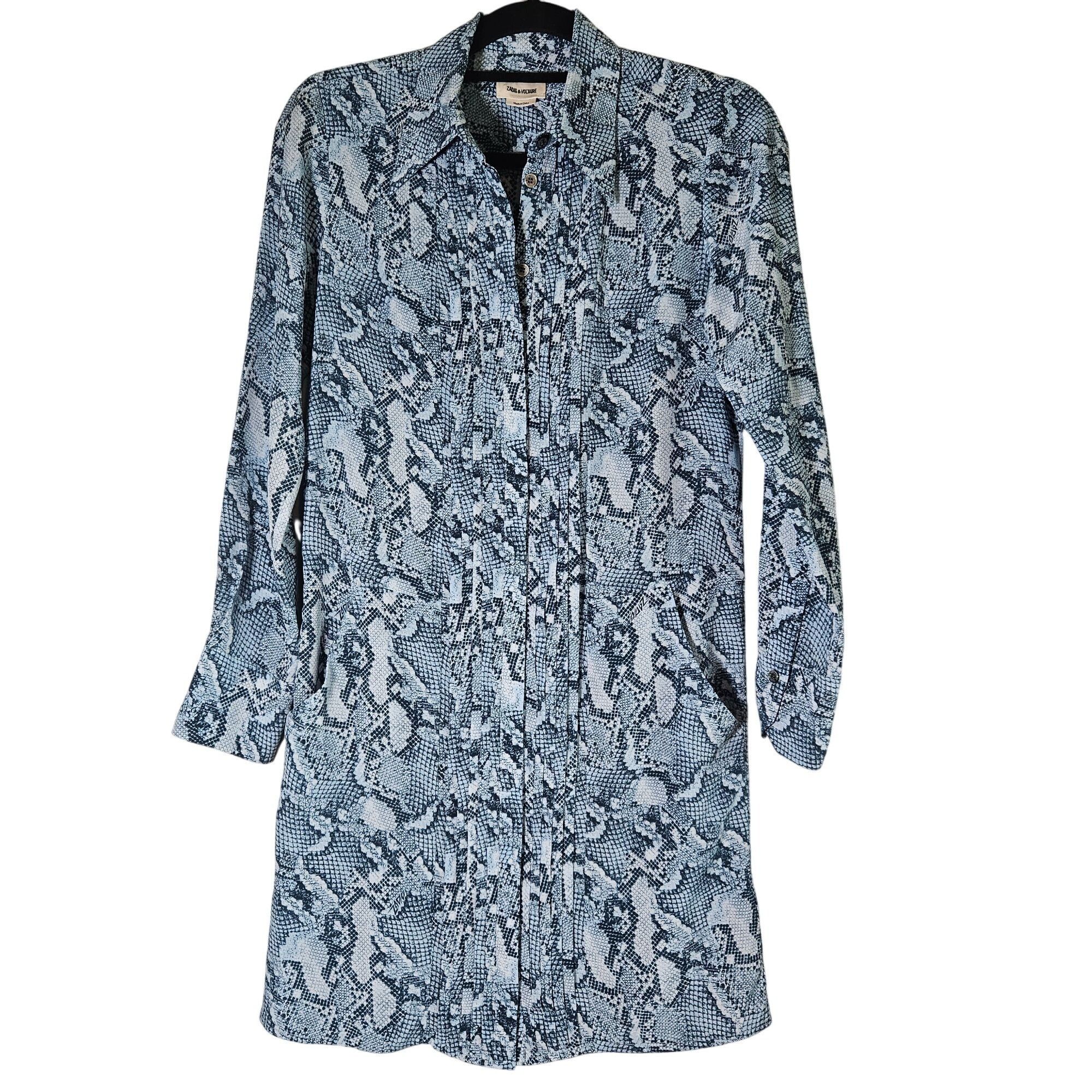 Zadig & Voltaire Zadig & Voltaire Rougi Snake Women Silk Dress XS Parisian Wh Size XS / US 0-2 / IT 36-38 - 3 Thumbnail