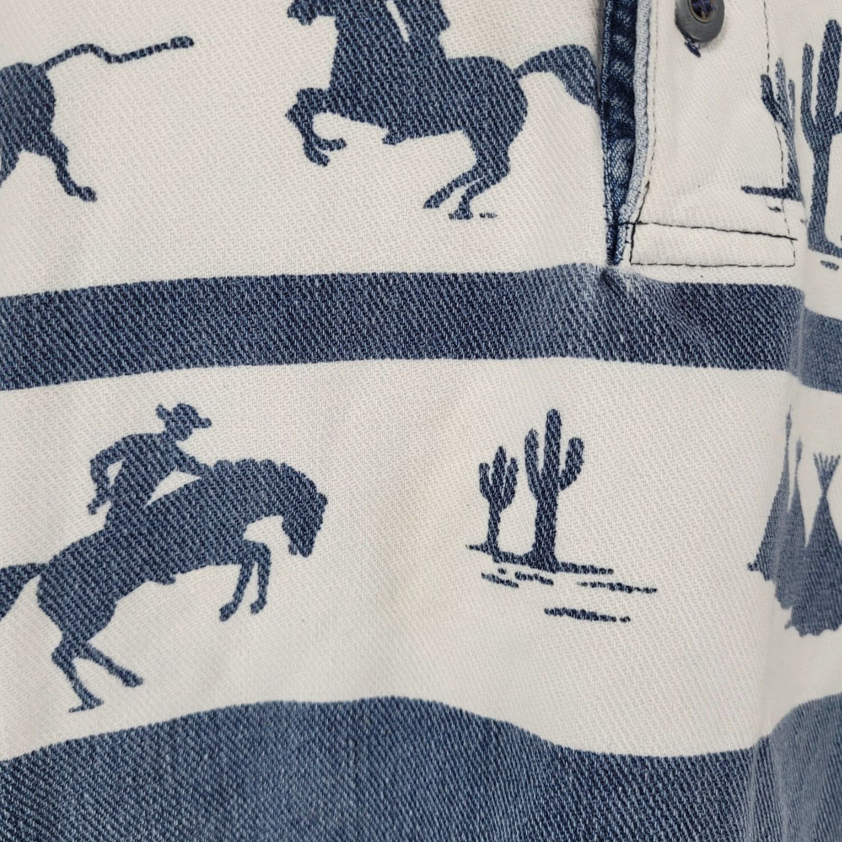 Vintage VTG Structure Activewear Blue White Western Cowboy Sleeveless Shirt USA Large Size US L / EU 52-54 / 3 - 4 Thumbnail