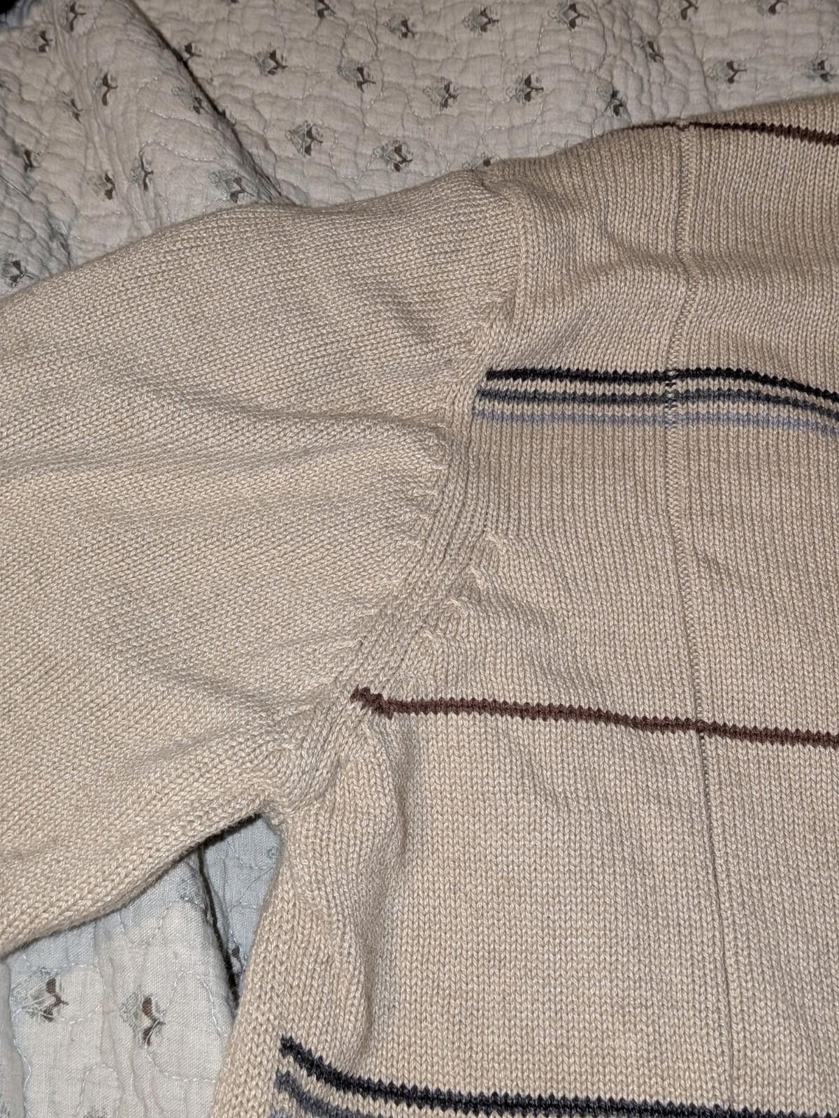 Oscar De La Renta VTG Y2K Oscar De La Renta Tan Plaid Zip Up Mock Neck Sweater Size US L / EU 52-54 / 3 - 5 Thumbnail