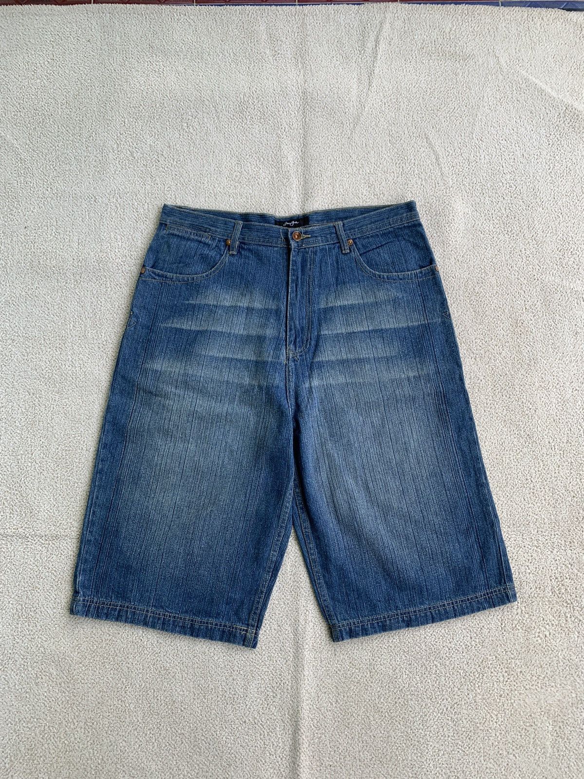 Japanese Brand × Vintage vtg y2k sean jhon denim baggy short pants Size US 34 / EU 50 - 2 Thumbnail