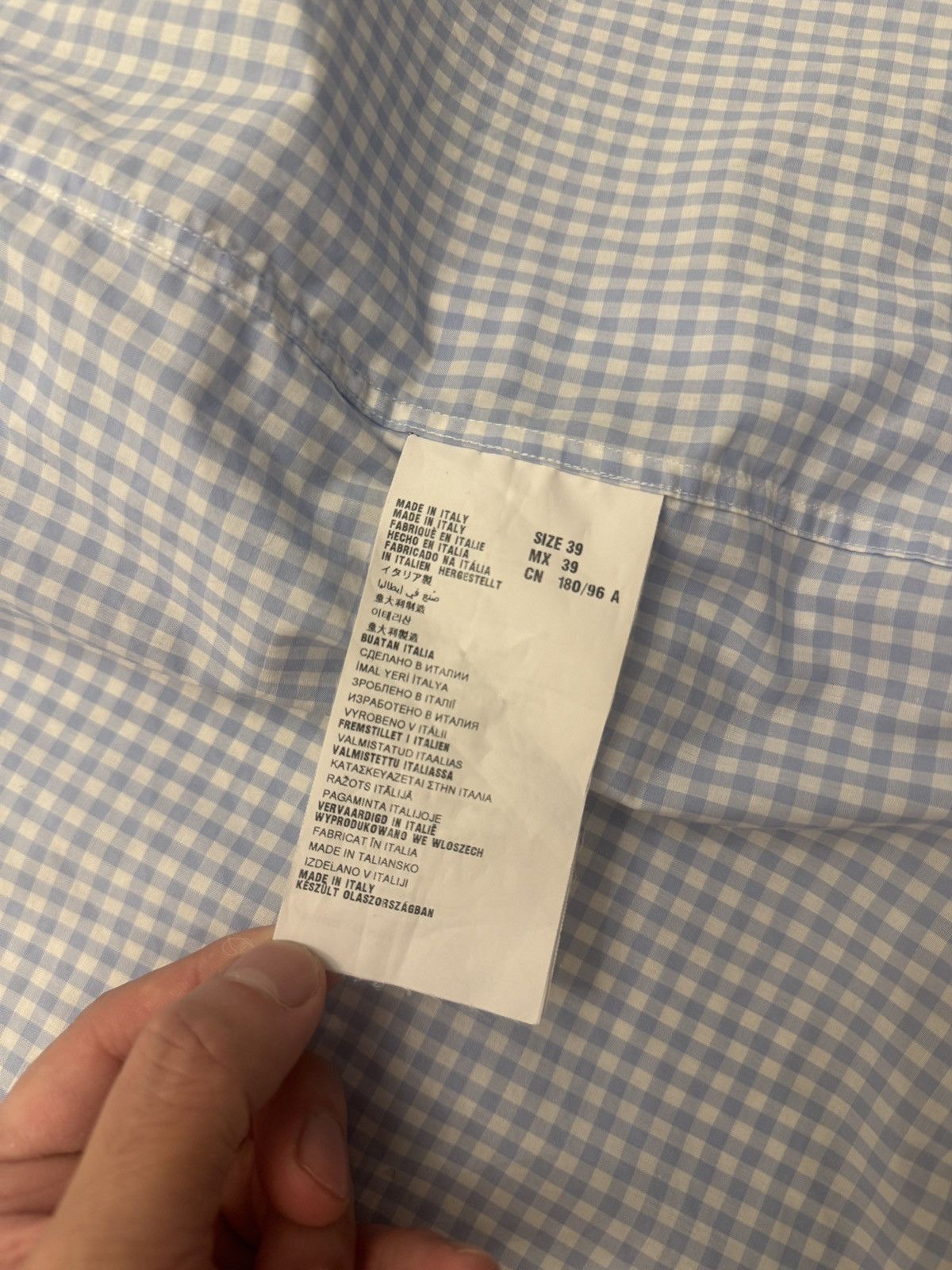 Prada Prada ruffled checks men shirt size 39 15 1/2 Size US M / EU 48-50 / 2 - 7 Thumbnail
