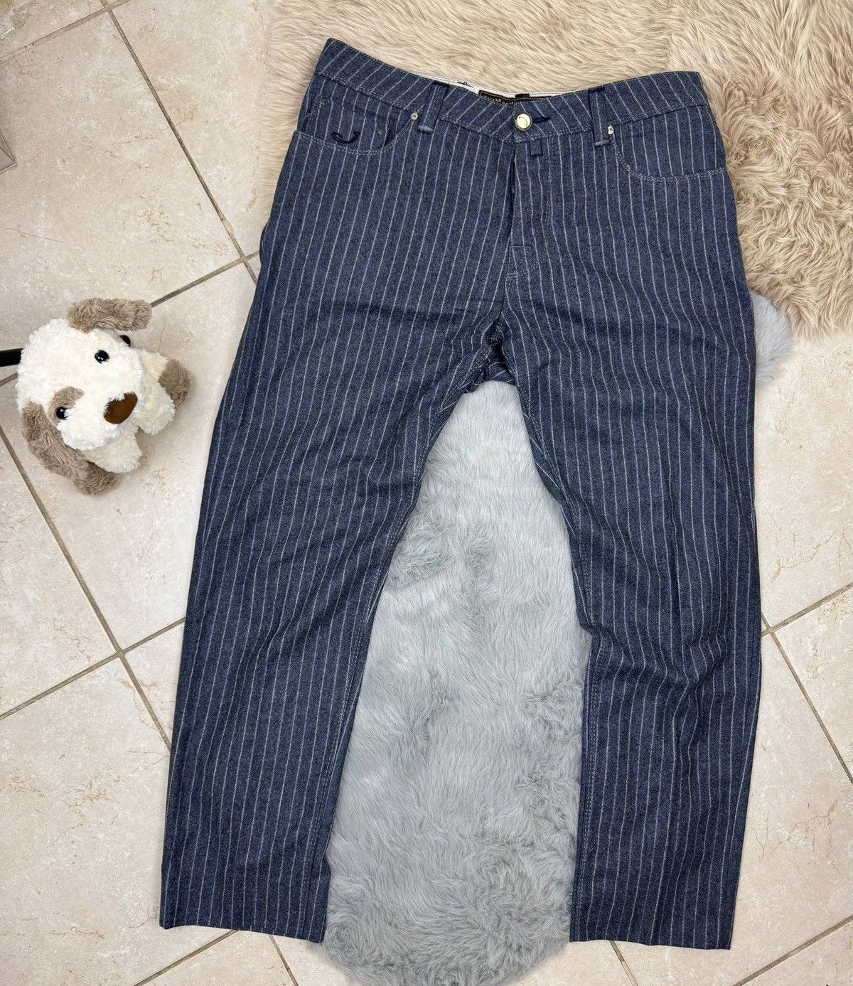 Jacob Cohen Jacob Cohen Vitale Barberis Canonico 688 Wool Slim Trousers Size US 36 / EU 52 - 1 Thumbnail