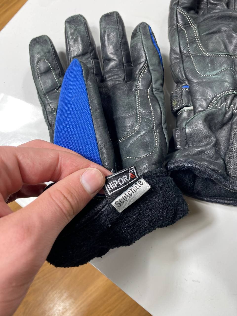 Leather Vintage moto gloves avant garde leather y2k Size ONE SIZE - 9 Thumbnail