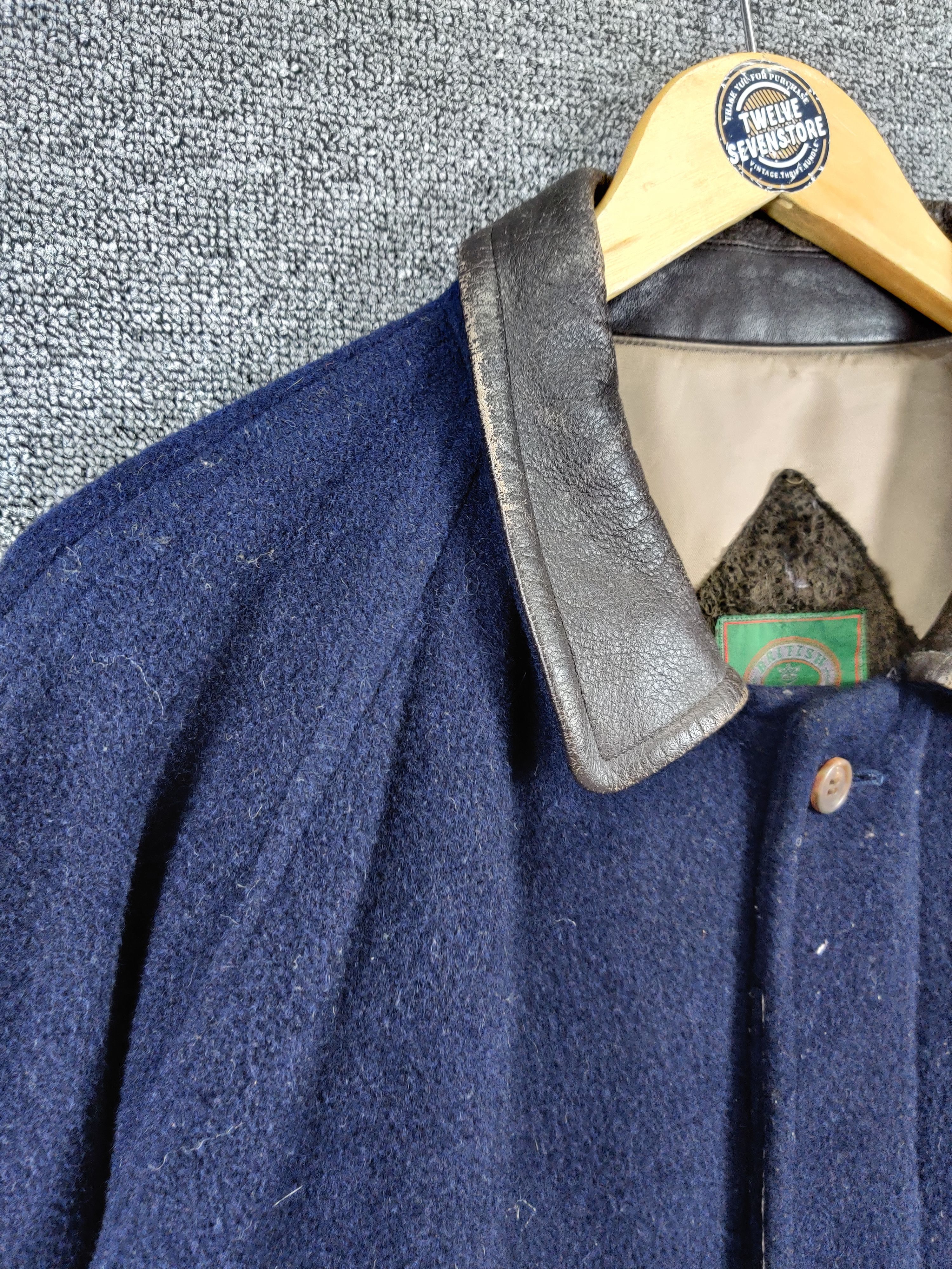 Vintage Vintage British Classic Wool Leather Coat Jacket Size US M / EU 48-50 / 2 - 6 Thumbnail