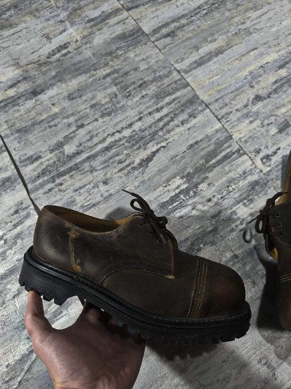 Genuine Leather Vtg Dark Brown Chunky Leather Metal Front Shoes Workwear Size US 8 / IT 38 - 11 Thumbnail