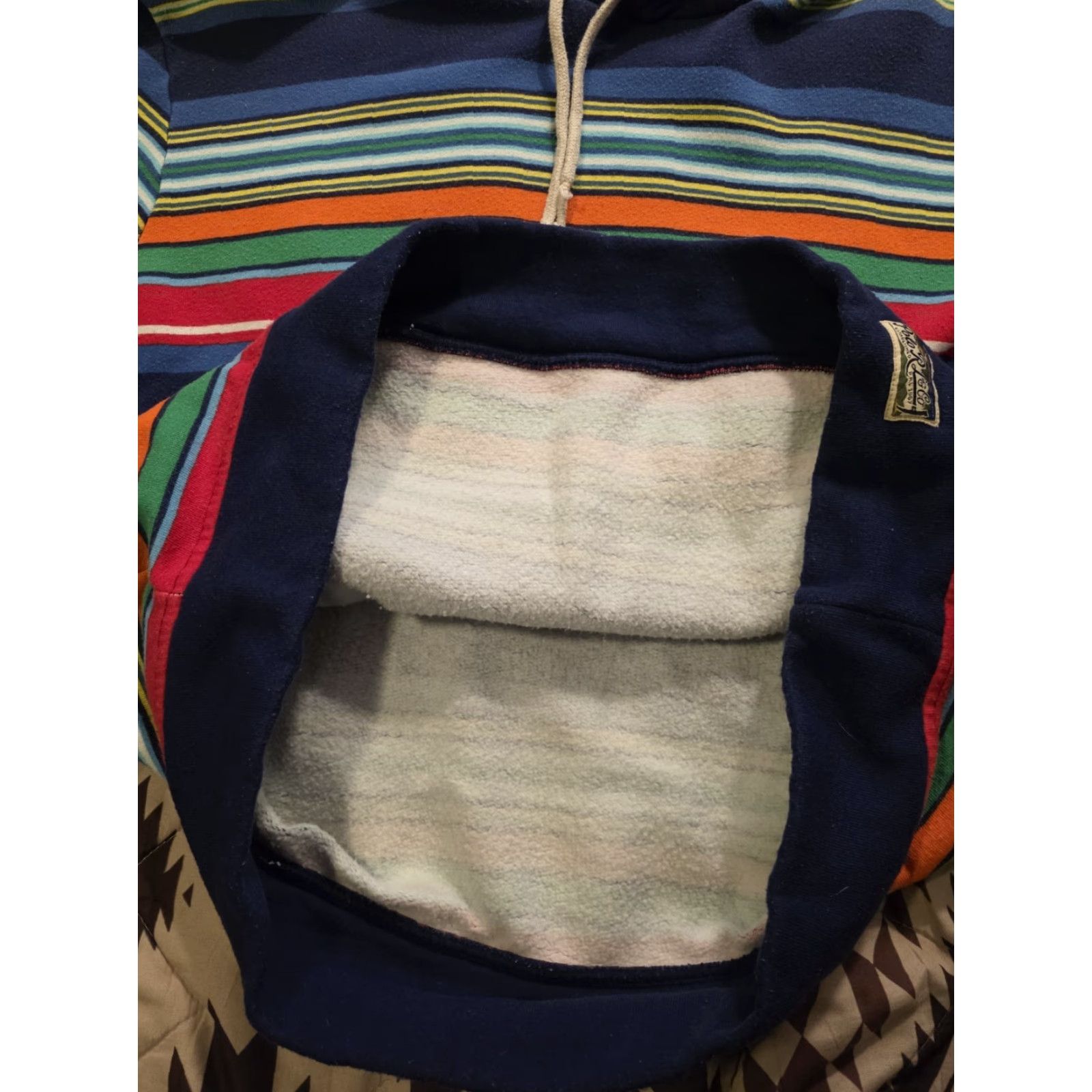 Polo Ralph Lauren Polo Ralph Lauren Hoodie Adult Large Multicolored Striped Fleece Pullover Hooded Logo Pockets Mens Size US L / EU 52-54 / 3 - 3 Thumbnail