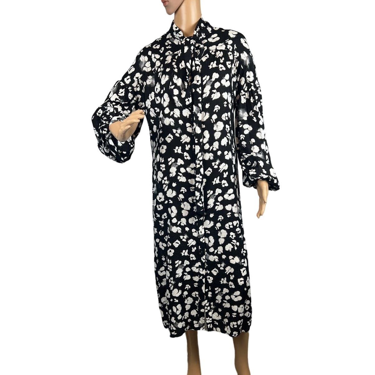 image of Ted Baker London Wilmy Shirtdress Black White Crepe Shift, Women's (Size Small)