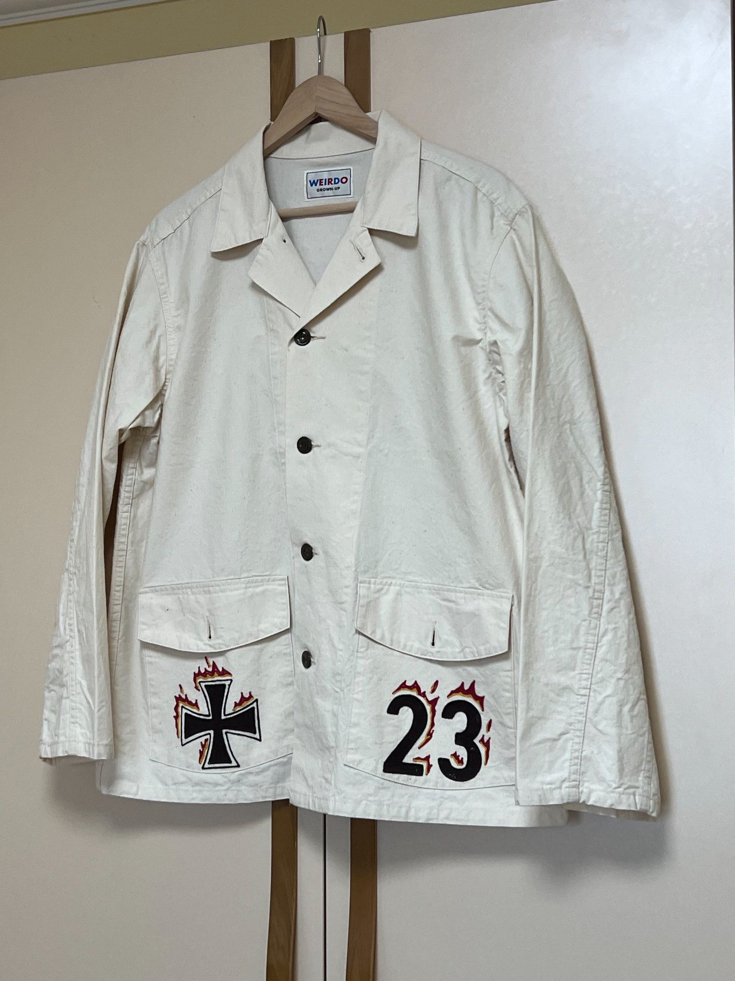 Wacko Maria Weirdo Psycho Embroidered Print Work Jacket Size US L / EU 52-54 / 3 - 1 Thumbnail