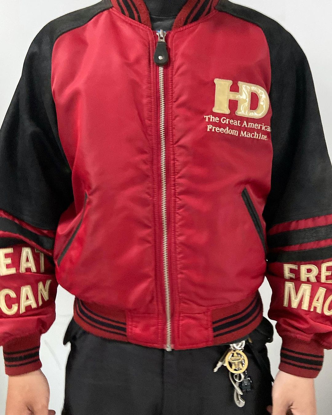 Harley Davidson VINTAGE 1990s HARLEY-DAVIDSON REFLECTIVE LOGO BOMBER JACKET Size US L / EU 52-54 / 3 - 3 Thumbnail