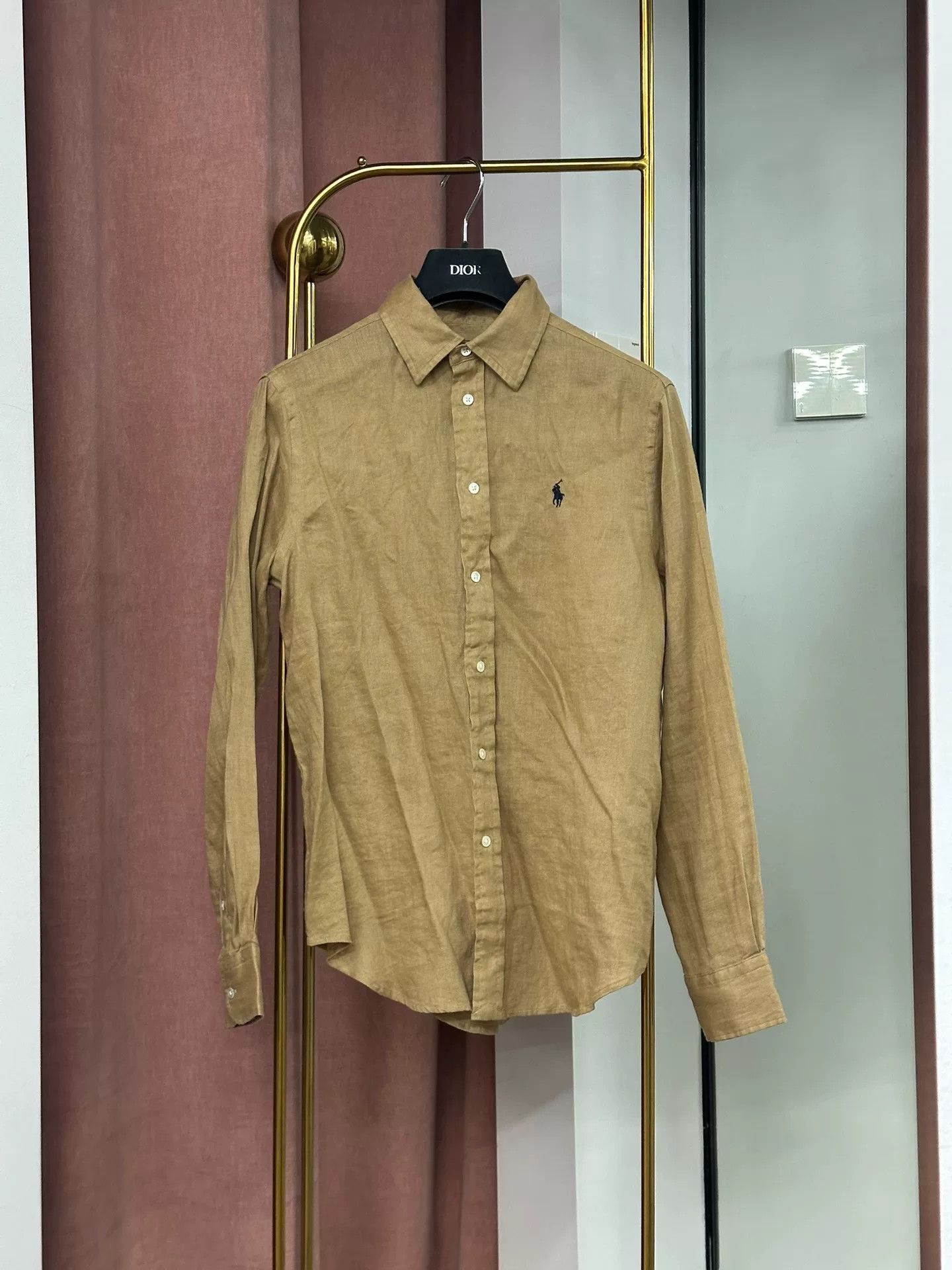 Polo Ralph Lauren Polo Ralph Lauren Khaki Linen Long Sleeve Shirt Size US XS / EU 42 / 0 - 1 Thumbnail