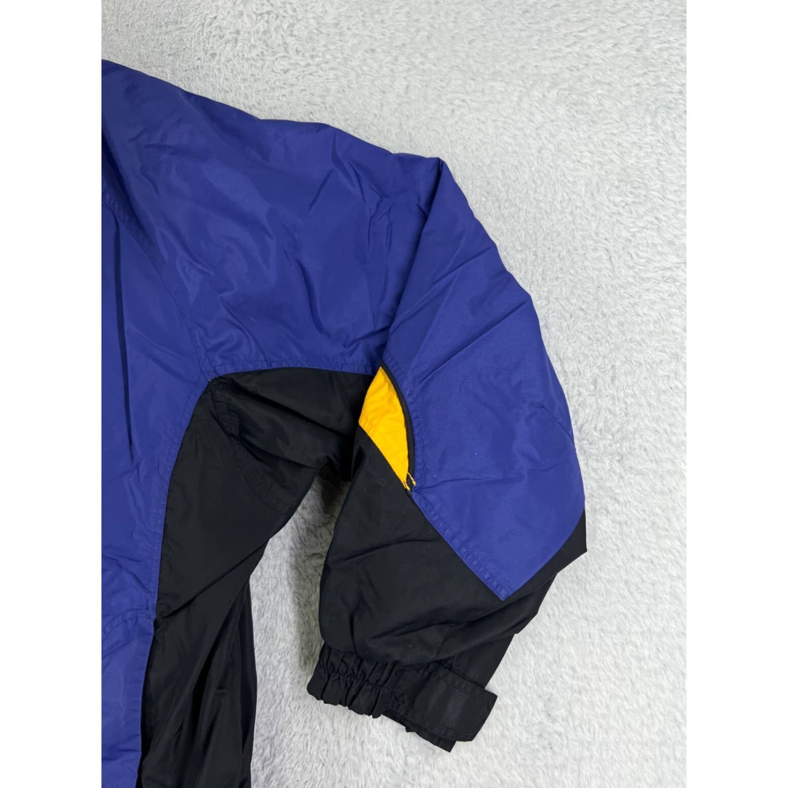 Vintage Columbia Jacket Womens XL Blue Black Yellow Windbreaker Hooded Full Zip Lightweight Casual Pockets Autumn Winter 90s Outdoor Mens Womens Girls Boys Size XL / US 12-14 / IT 48-50 - 4 Thumbnail