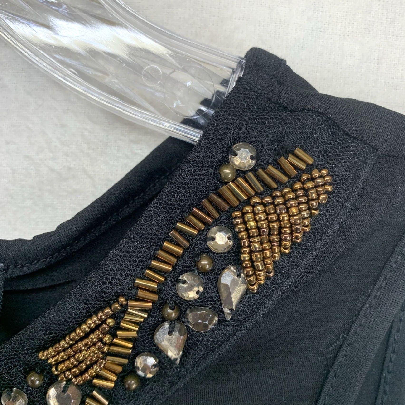 Vintage BCX Tank Top Women Black Small Beaded Sequin Embellished Round Neck Sleeveless Lightweight Pullover Casual Party/Cocktail Size S / US 4 / IT 40 - 7 Thumbnail