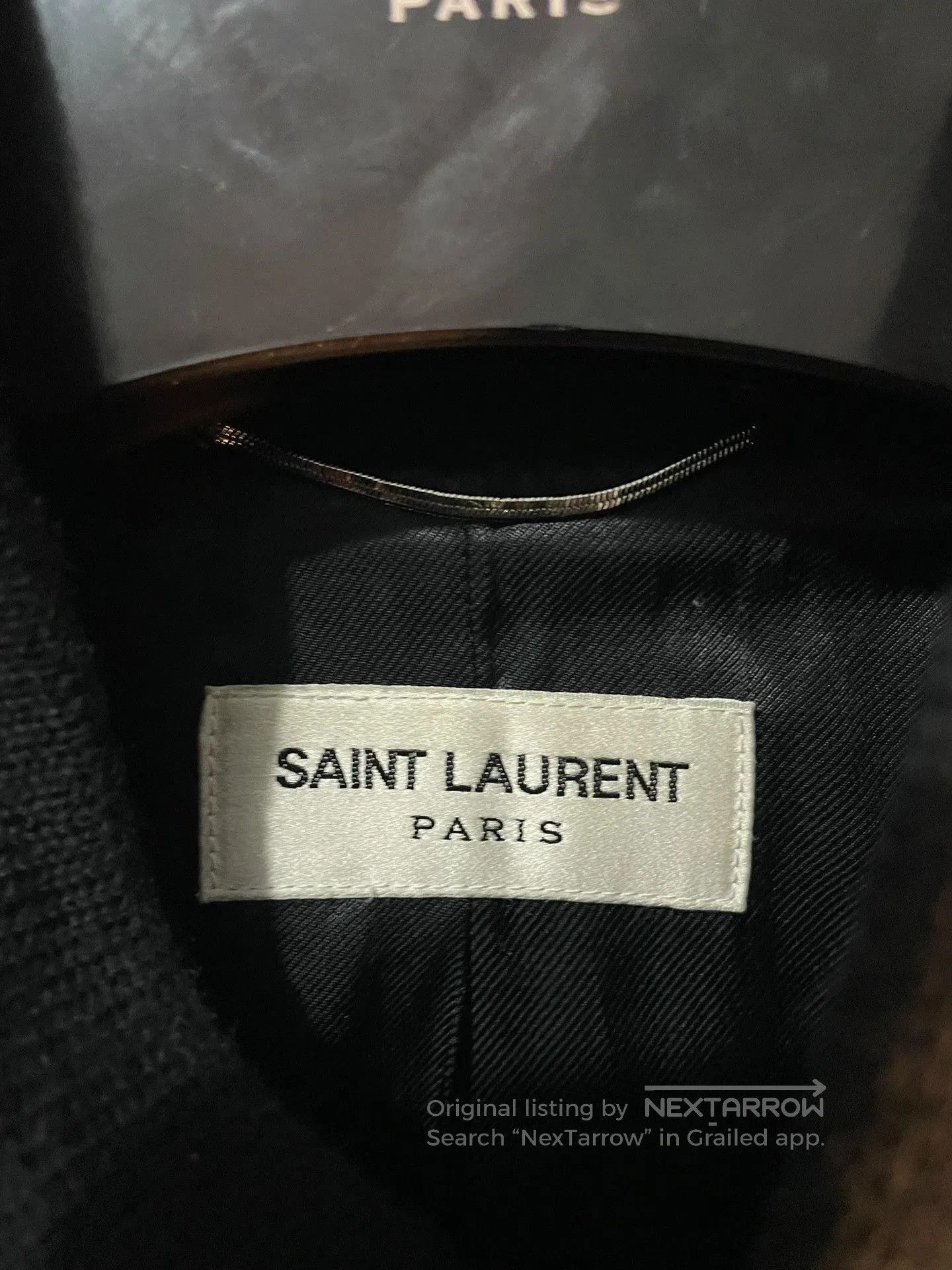 Saint Laurent Paris Saint Laurent Navy Leather Sleeves Varsity Jacket. Size US M / EU 48-50 / 2 - 6 Thumbnail
