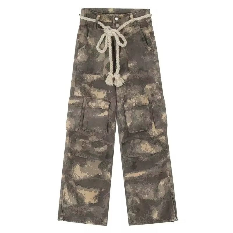 Japanese Brand × Vintage Vintage Camouflage Design Drawstring Casual Pants Size US 33 - 4 Thumbnail