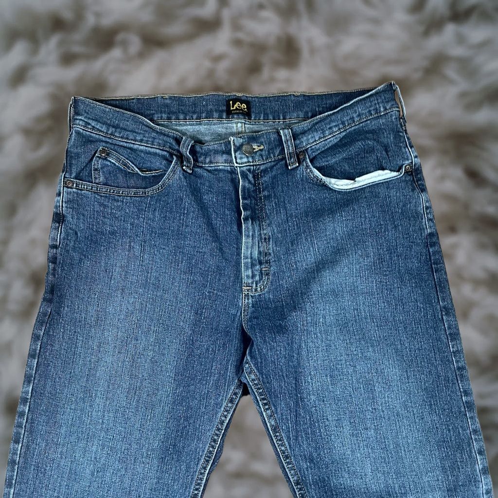 Lee Lee Jeans Mens 36Wx32L Regular Fit Straight Leg Denim Cotton Blend Blue Spandex Size US 36 / EU 52 - 1 Thumbnail