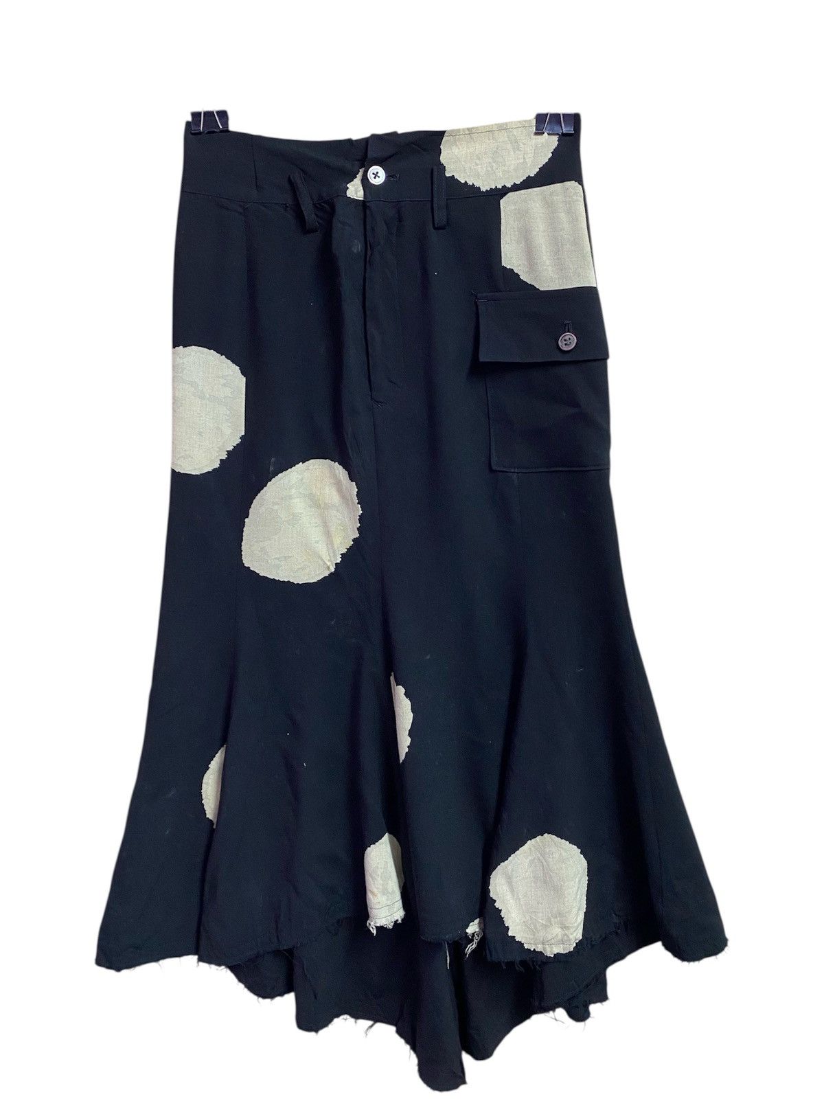 Y's Yohji Yamamoto Flare Skirt black large beige polka
