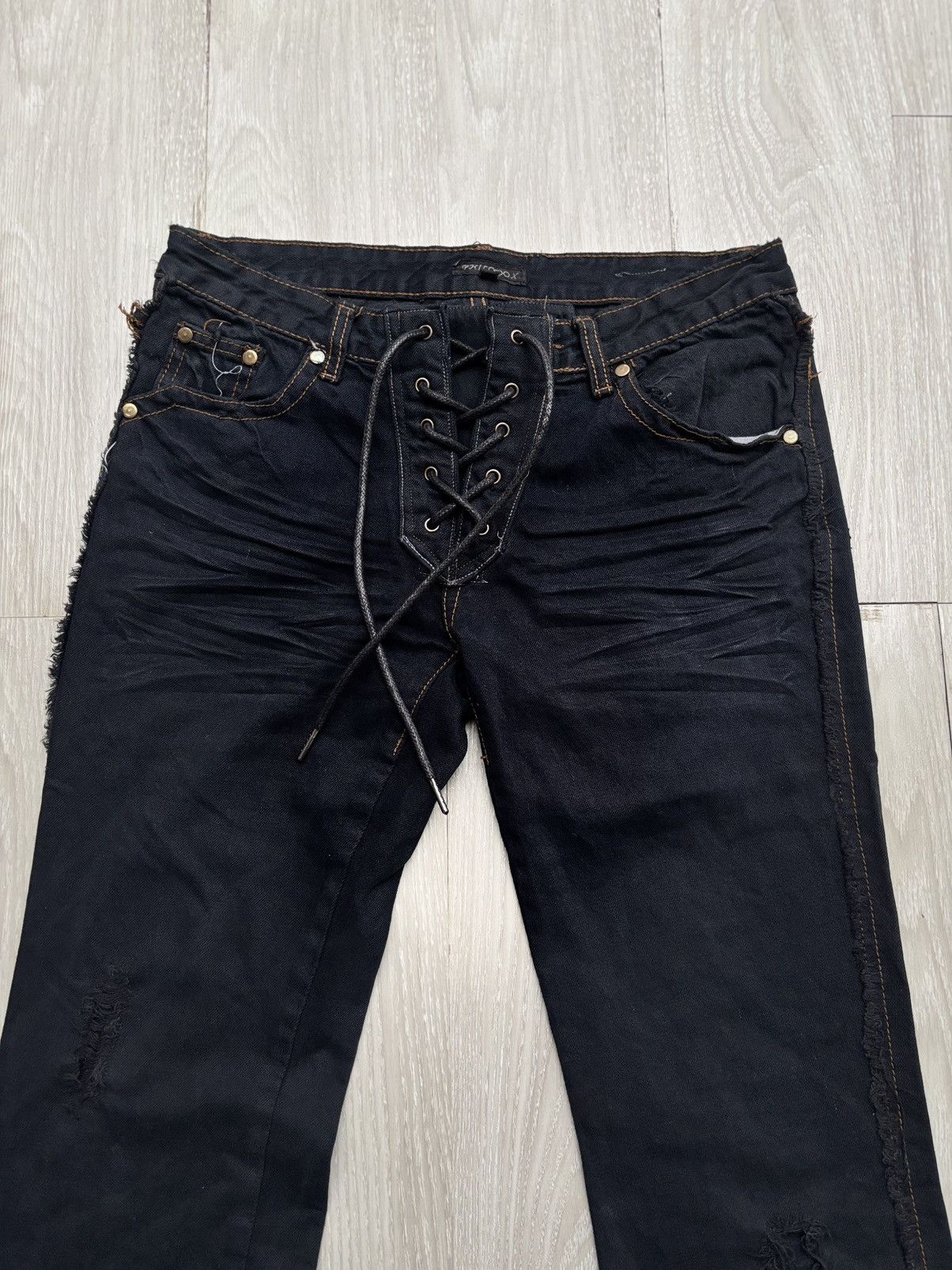Japanese Brand Philodox lace-up flare jeans Size US 28 / EU 44 - 5 Thumbnail