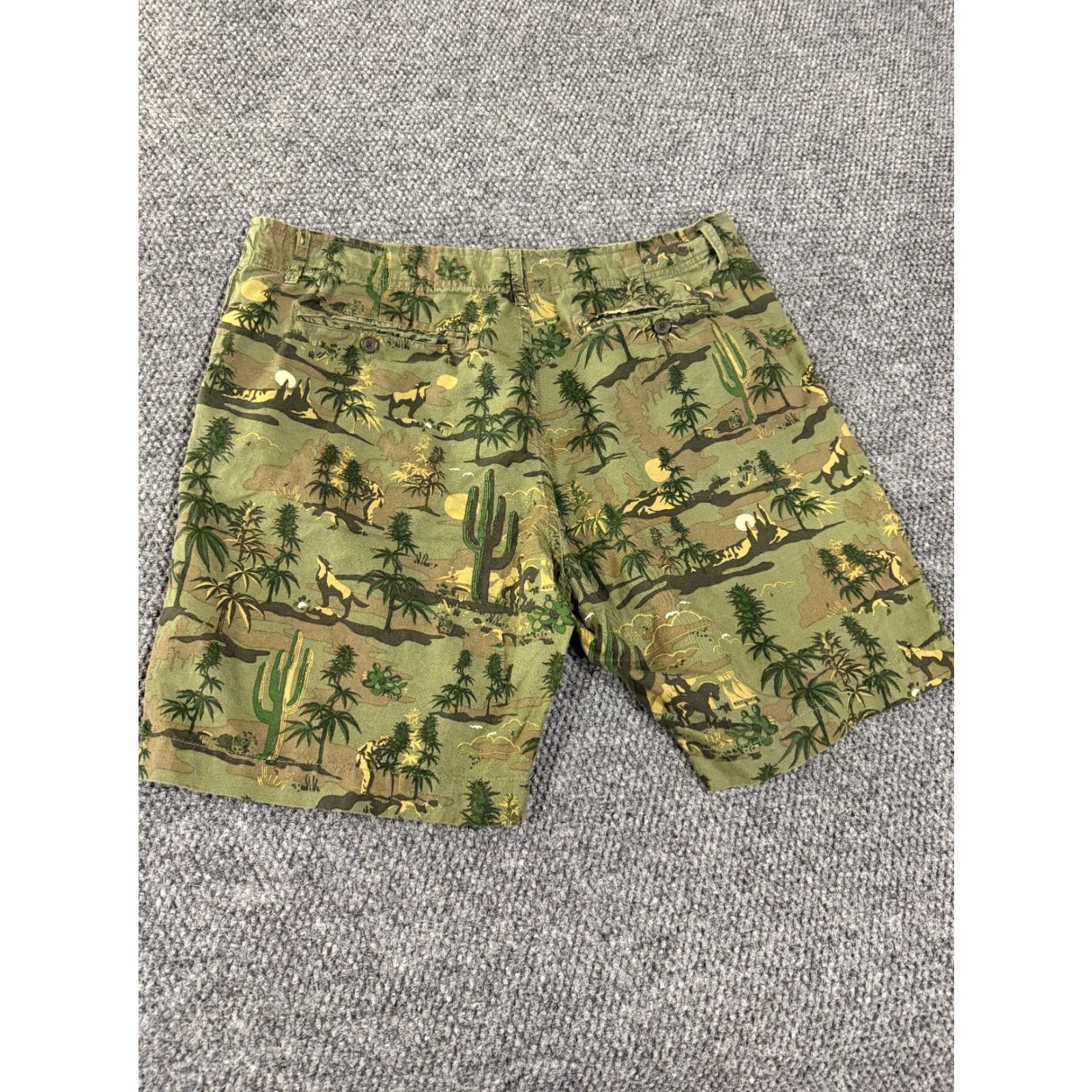 Lucky Brand Lucky Brand Shorts Mens 38 Camouflage Green Linen Cotton Spandex Chino Desert Western Cowboy Pockets Flat Front Regular Fit Casual Summer Spring Mens Size US 38 / EU 54 - 7 Thumbnail