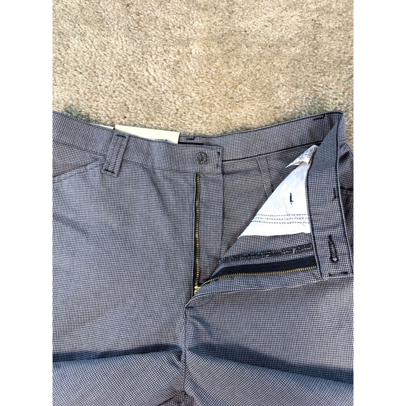 Vintage Riders Pants Black Houndstooth Womens Straight Leg Size 10P Casual Size 32" / US 10 / IT 46 - 3 Thumbnail