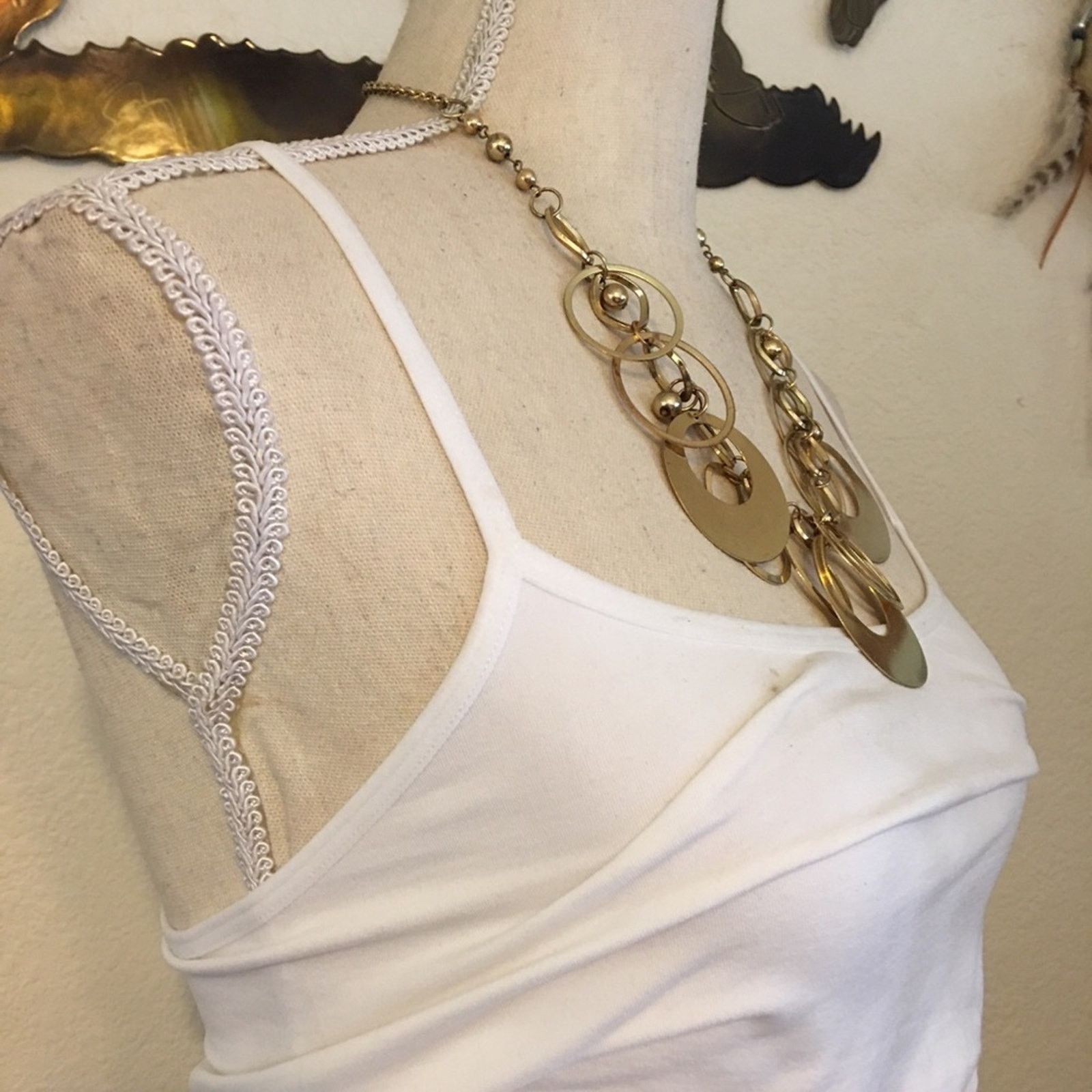 Vintage Vintage gold disc beaded chain necklace Size ONE SIZE - 2 Thumbnail