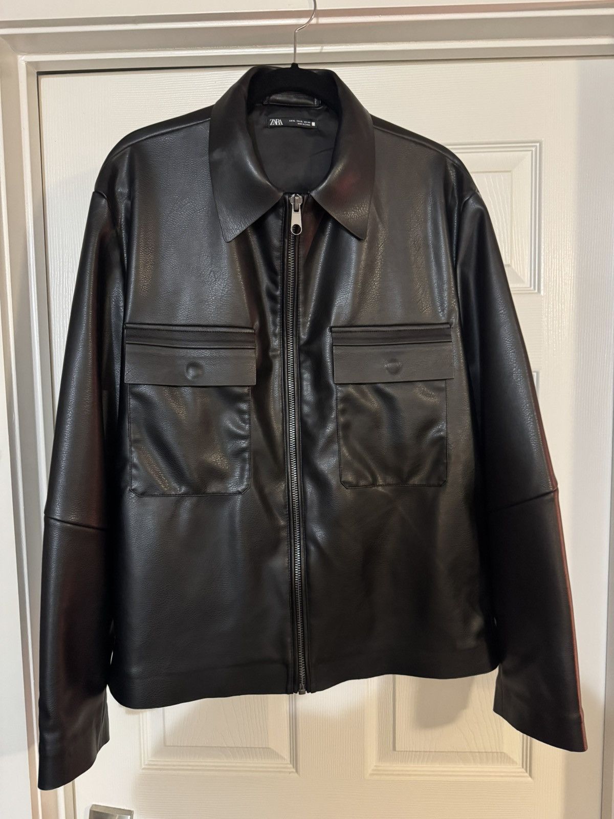 Zara Zara Black Leather Jacket Size US XL / EU 56 / 4 - 3 Thumbnail