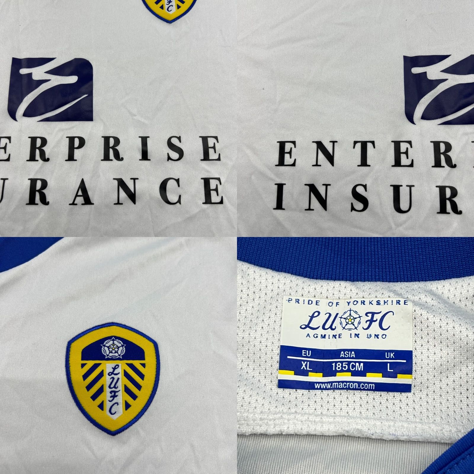 Macron Leeds United 2012 2013 Home Mens Football Jersey XL Macron Long Sleeve White Jersey Mens XL White Football Macron Long Sleeve Vintage Size US XL / EU 56 / 4 - 8 Thumbnail
