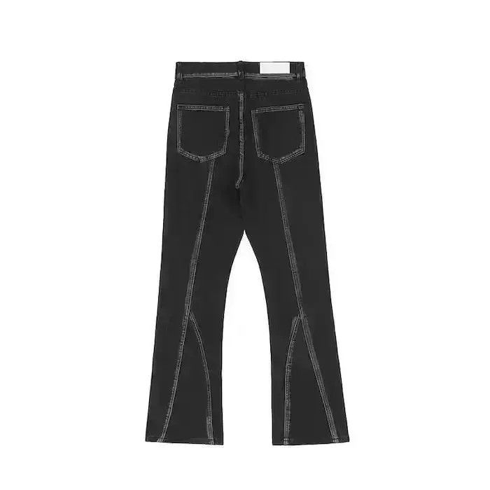 Japanese Brand Striped Black Stacked Denim Jeans Size US 32 / EU 48 - 5 Thumbnail