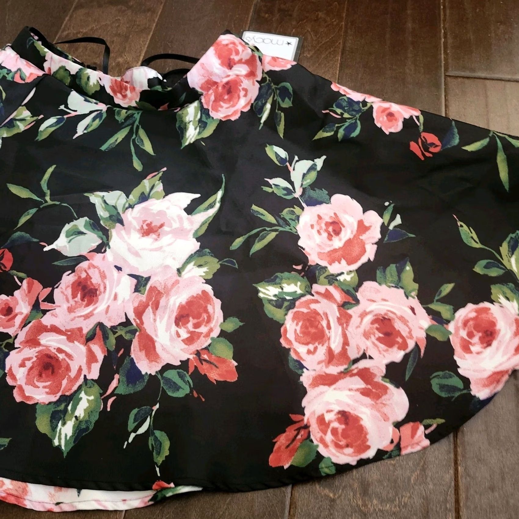 Vintage Studio City ROSE Black Rose Floral Party Skirt NWT - Size 1 Size 25" / US 0 / IT 36 - 6 Thumbnail