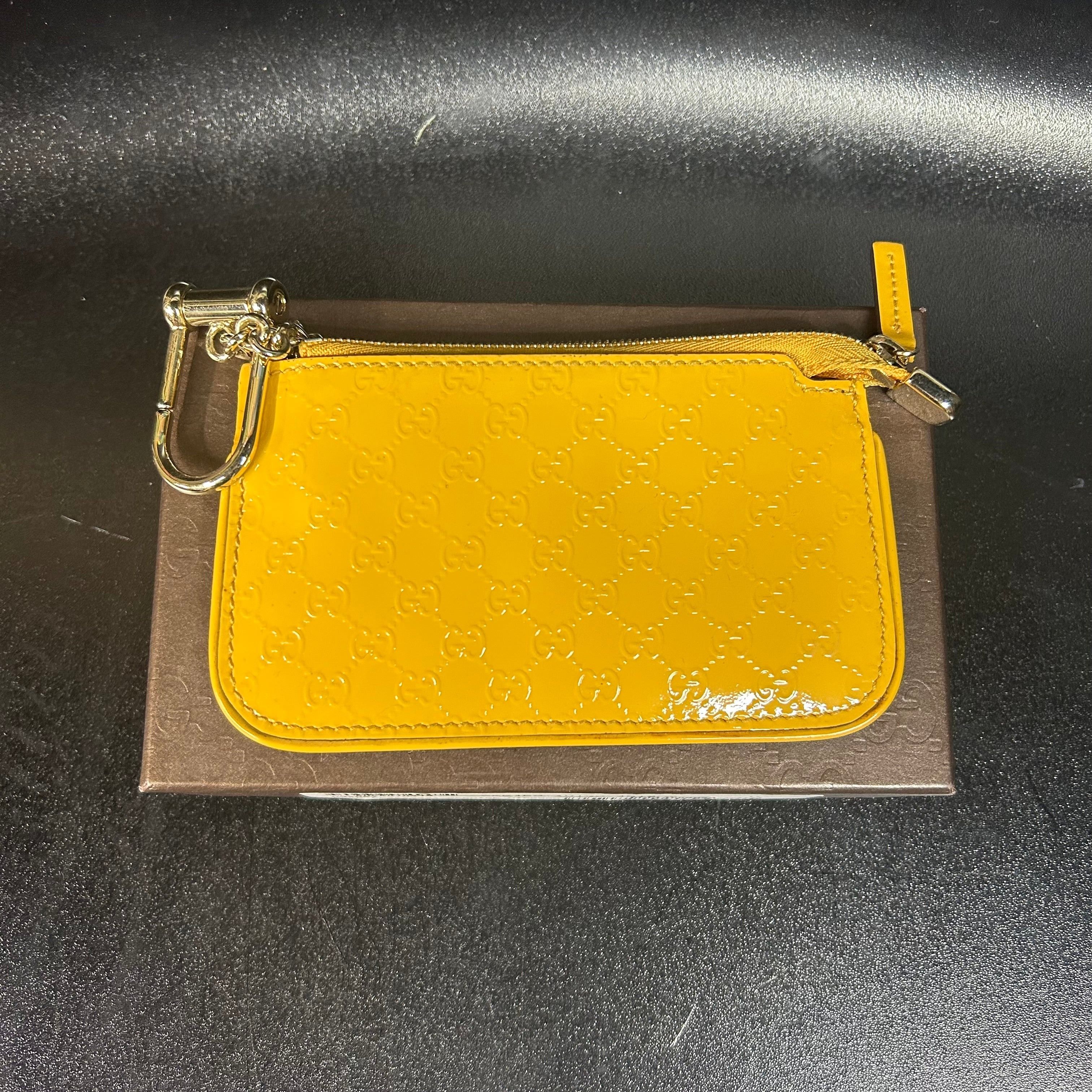 Gucci Sima Line Micro Guccissima Patent Leather Coin Case