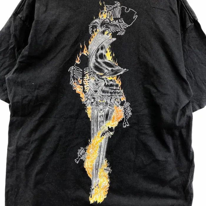 Vintage Vtg 90’ BRONZE AGE SKATEBOARD Sword Skull Tee Shirt USA Size US XL / EU 56 / 4 - 8 Thumbnail