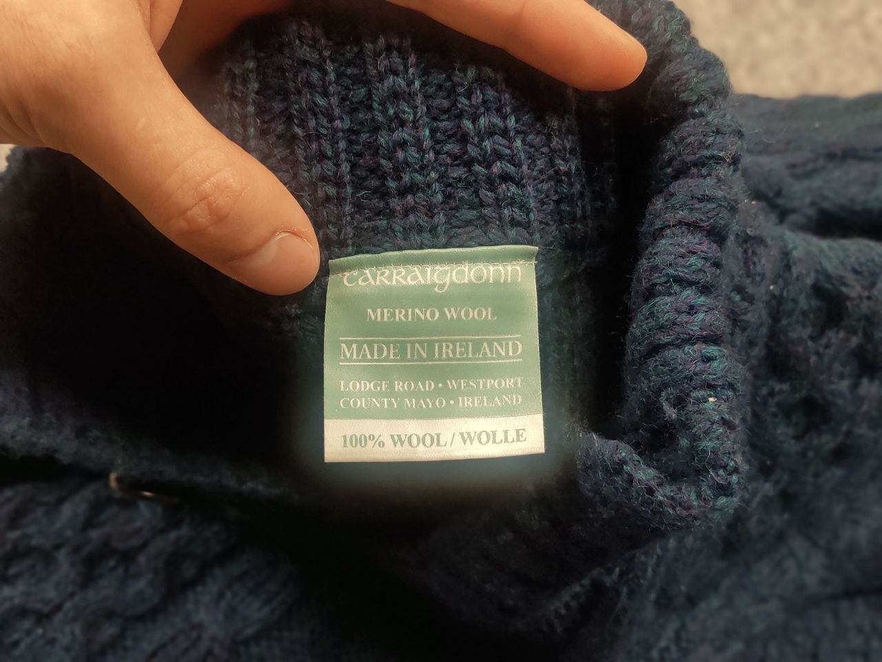 Carraig Donn Vintage Carraig Donn cable Blue Fisherman Sweater Button Size US L / EU 52-54 / 3 - 11 Thumbnail