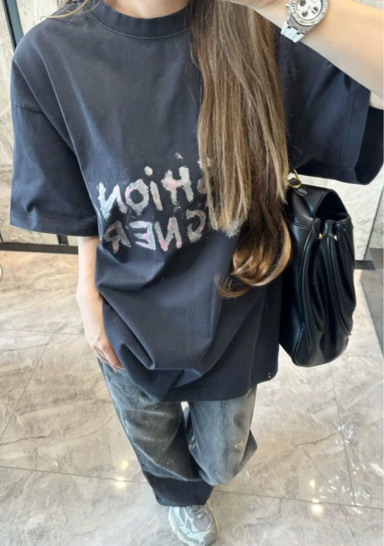 Balenciaga Balenciaga Glitter print Logo short sleeves on the chest Size US M / EU 48-50 / 2 - 9 Thumbnail