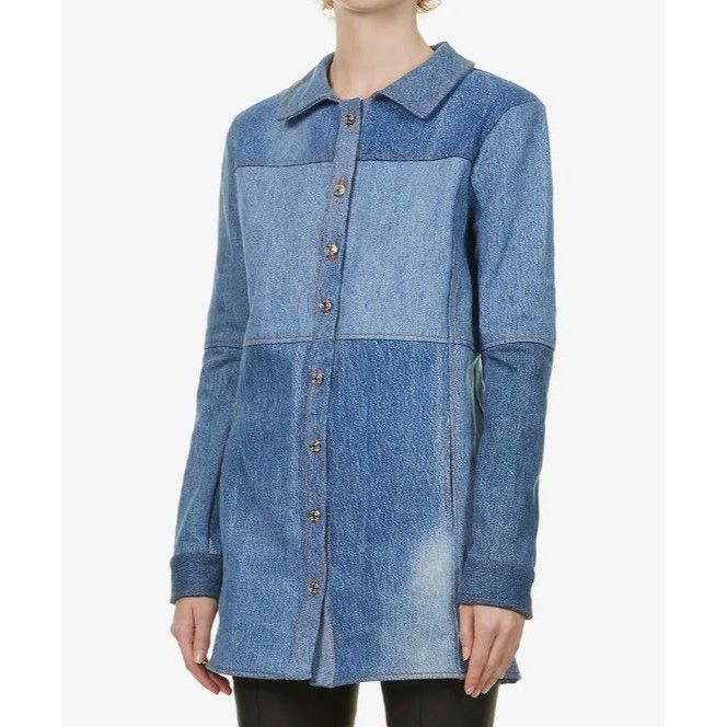 EB Denim $250 NWT EB DENIM UPCYCLED RECLAIMED DENIM MINI DRESS SZ M Size M / US 6-8 / IT 42-44 - 2 Thumbnail