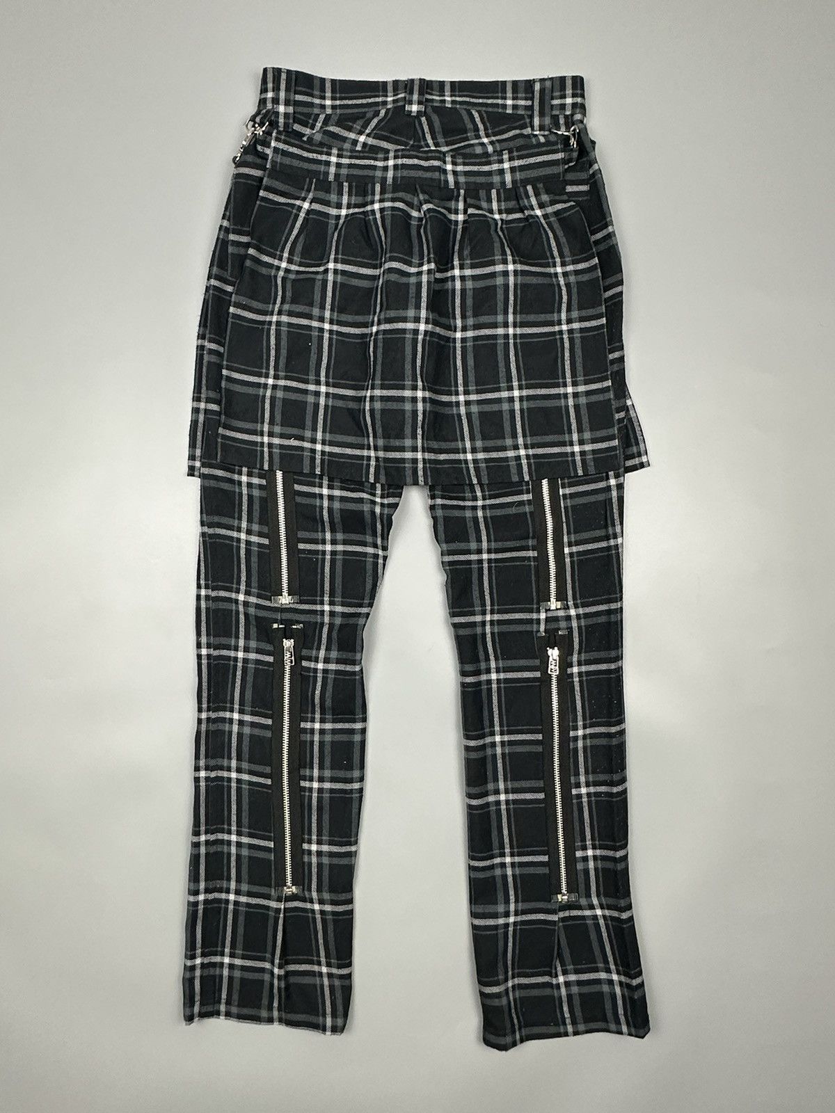Seditionaries 🔥Sick🔥 Secret Agents Bondage Multi Zipper Checkered Pants Size US 27 - 1 Thumbnail