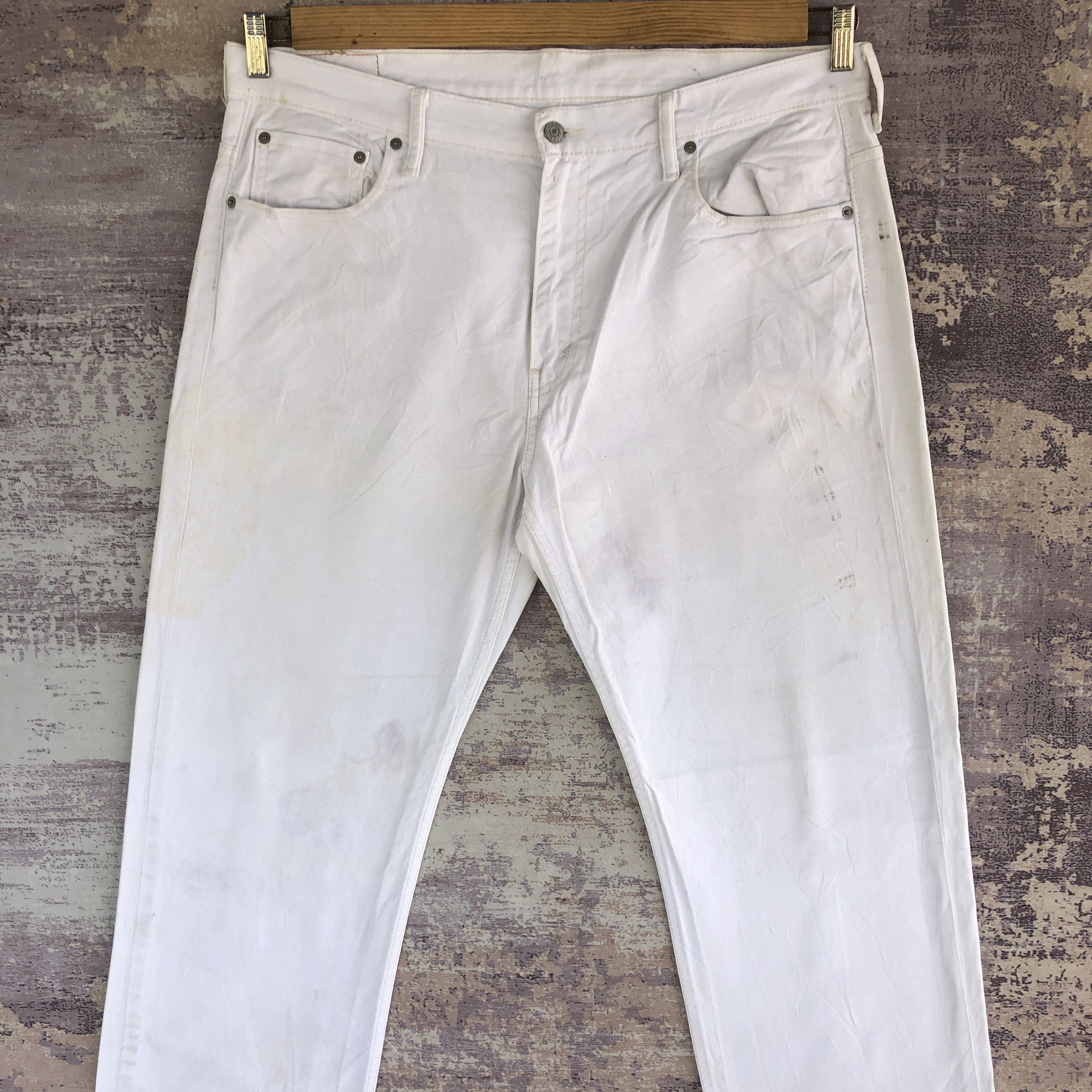 Levi's Vintage 2000s Levis 569 Baggy Levi's Loose White Denim Size US 38 / EU 54 - 3 Thumbnail