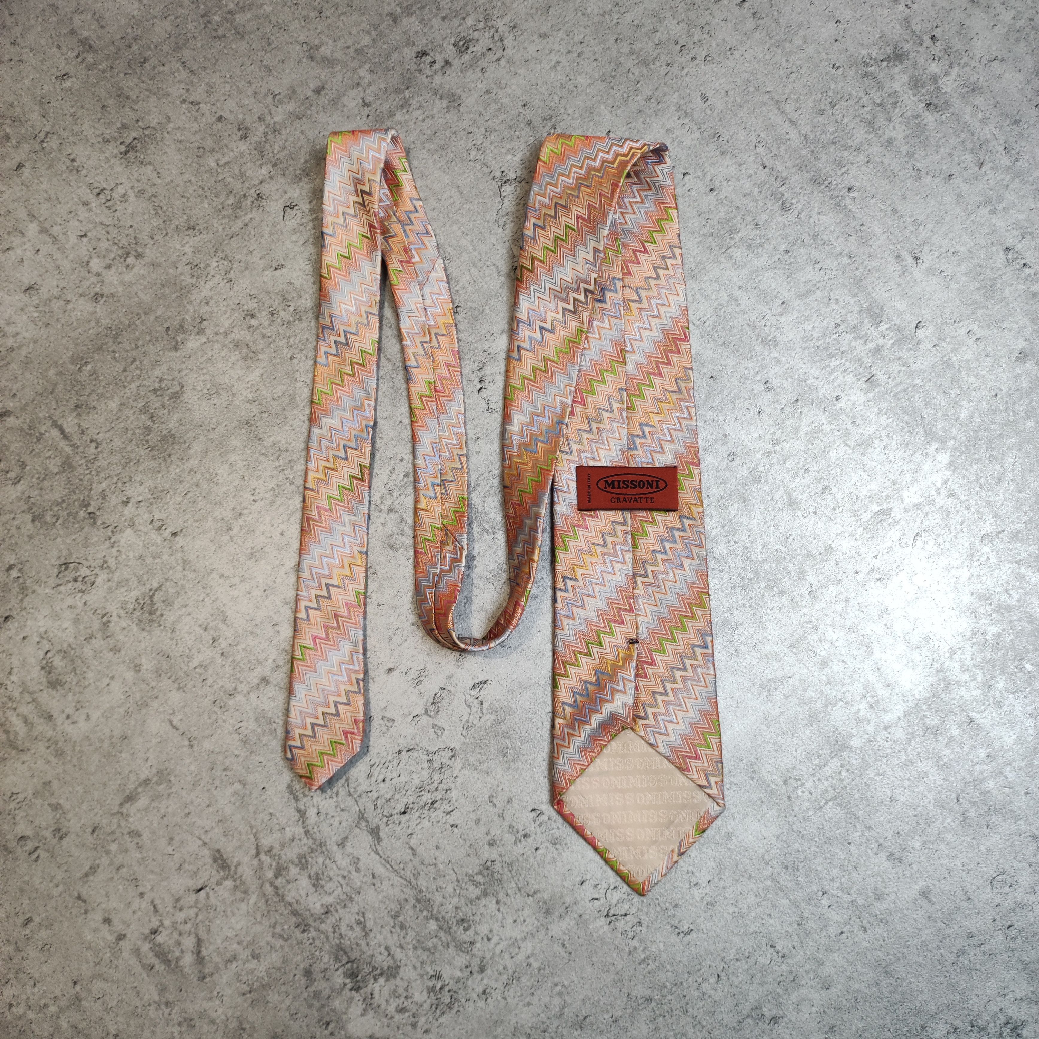 Missoni RARE Vintage 90s Missoni Cravate Silk Abstract Tie Size ONE SIZE - 1 Thumbnail