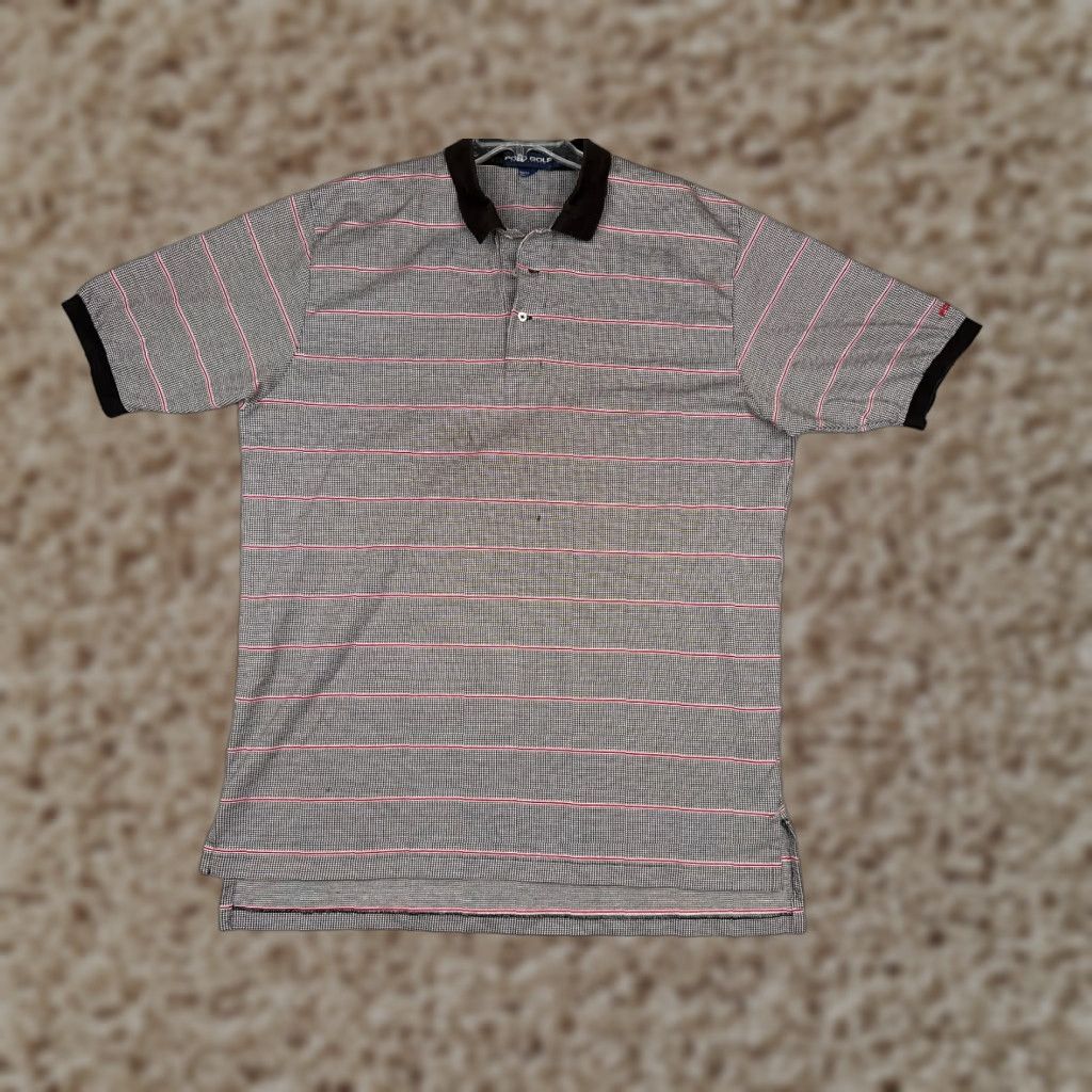 Ralph Lauren VINTAGE Ralph Lauren Polo Golf Shirt Men 2XL Black White Herringbone Polo Shirt Mens 2XL White Black Polo Golf Ralph Lauren Size US XXL / EU 58 / 5 - 1 Thumbnail
