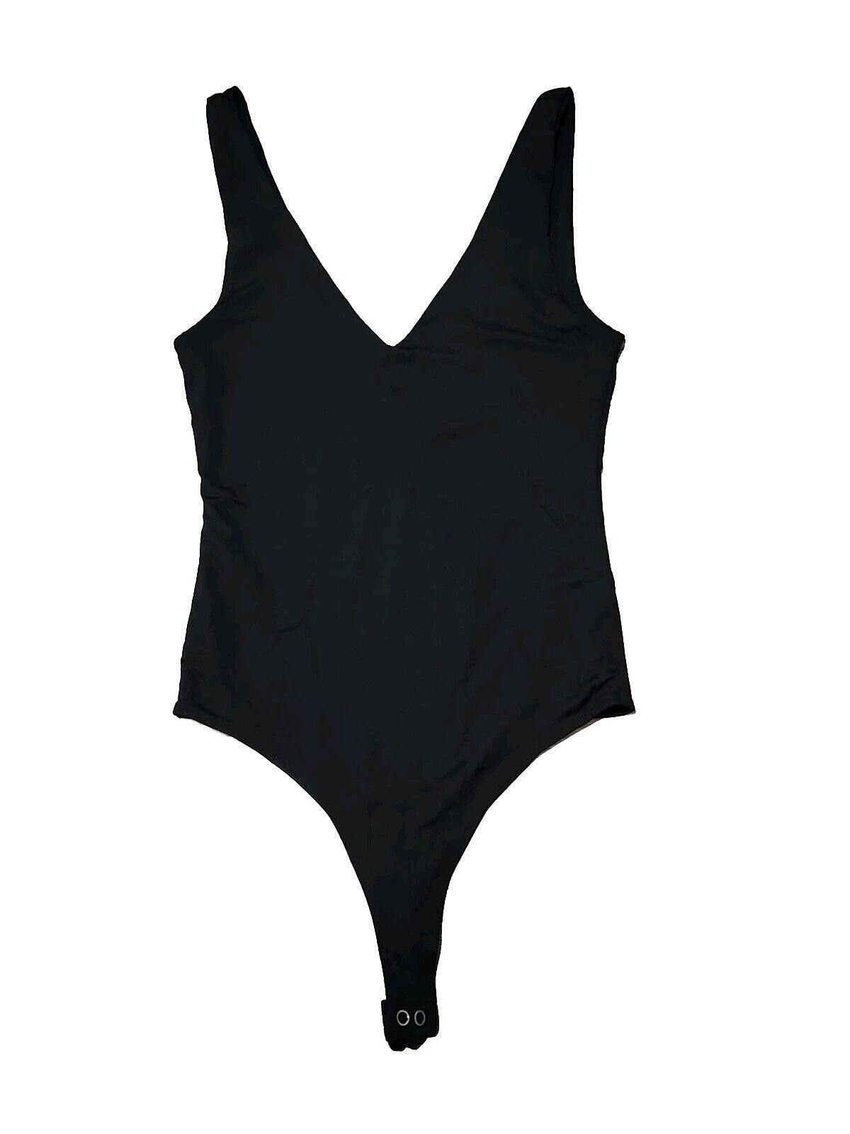 Forever 21 Forever 21 Body Suit Small Black Deep V Neck Tank Top Size S / US 4 / IT 40 - 1 Thumbnail