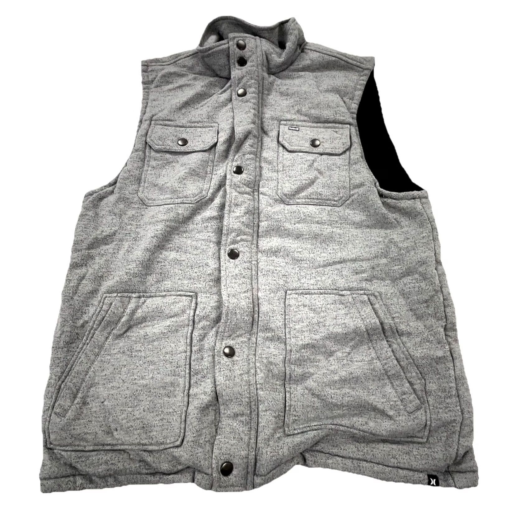 Hurley Hurley Vest Gray Puffer Cargo Utility Jacket Coat Lined Buckle Men Large L Size US L / EU 52-54 / 3 - 3 Thumbnail