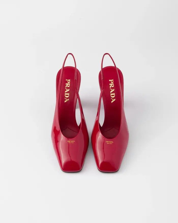 Prada os11x0326 Patent Leather Slingback Pumps in Red Size US 6.5 / IT 36.5 - 3 Thumbnail